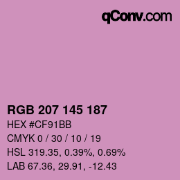 Color code: RGB 207 145 187 | qconv.com