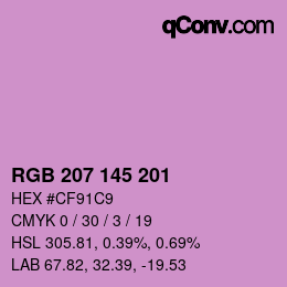 颜色代码: RGB 207 145 201 | qconv.com