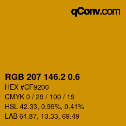 カラーコード: RGB 207 146.2 0.6 | qconv.com