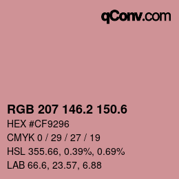 カラーコード: RGB 207 146.2 150.6 | qconv.com