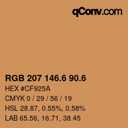 カラーコード: RGB 207 146.6 90.6 | qconv.com
