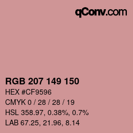 Color code: RGB 207 149 150 | qconv.com
