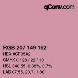 Color code: RGB 207 149 162 | qconv.com