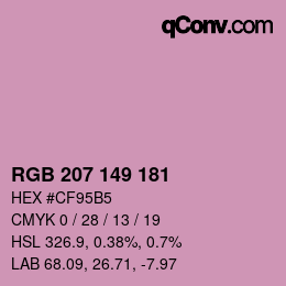 Color code: RGB 207 149 181 | qconv.com