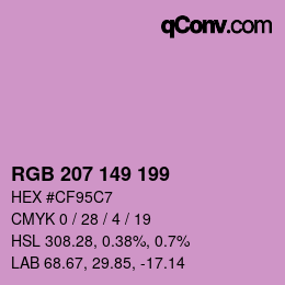 カラーコード: RGB 207 149 199 | qconv.com