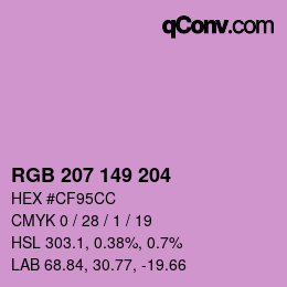 カラーコード: RGB 207 149 204 | qconv.com