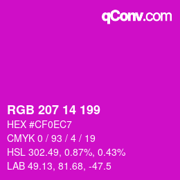 Color code: RGB 207 14 199 | qconv.com