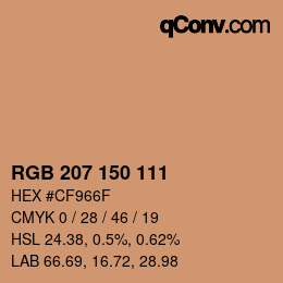 Color code: RGB 207 150 111 | qconv.com