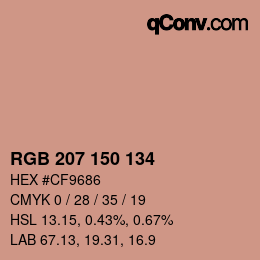 Color code: RGB 207 150 134 | qconv.com