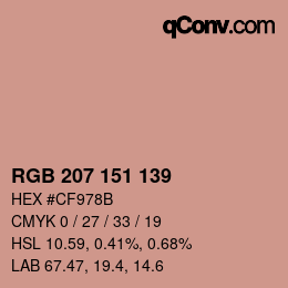 Color code: RGB 207 151 139 | qconv.com