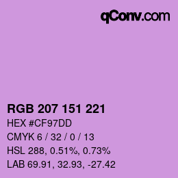 Color code: RGB 207 151 221 | qconv.com