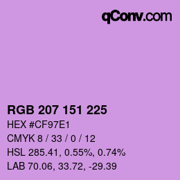 Color code: RGB 207 151 225 | qconv.com