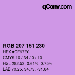 Color code: RGB 207 151 230 | qconv.com