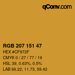 カラーコード: RGB 207 151 47 | qconv.com