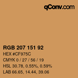 カラーコード: RGB 207 151 92 | qconv.com