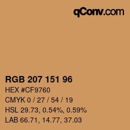 カラーコード: RGB 207 151 96 | qconv.com
