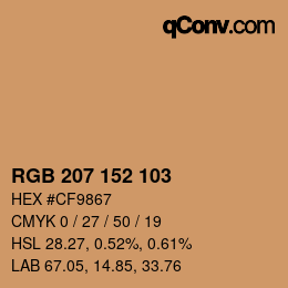 Color code: RGB 207 152 103 | qconv.com