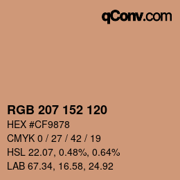 Color code: RGB 207 152 120 | qconv.com