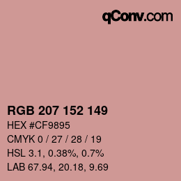 カラーコード: RGB 207 152 149 | qconv.com