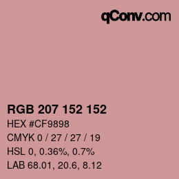 カラーコード: RGB 207 152 152 | qconv.com
