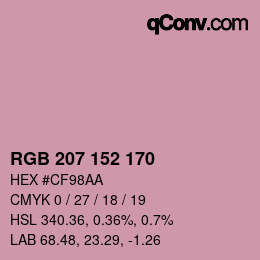 Color code: RGB 207 152 170 | qconv.com