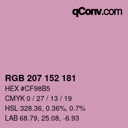 Color code: RGB 207 152 181 | qconv.com
