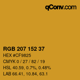 Color code: RGB 207 152 37 | qconv.com