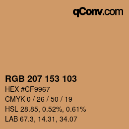カラーコード: RGB 207 153 103 | qconv.com