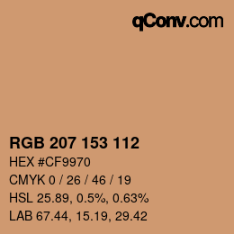 Código de color: RGB 207 153 112 | qconv.com
