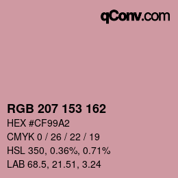 Color code: RGB 207 153 162 | qconv.com