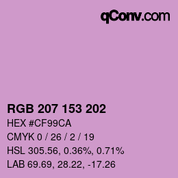 颜色代码: RGB 207 153 202 | qconv.com