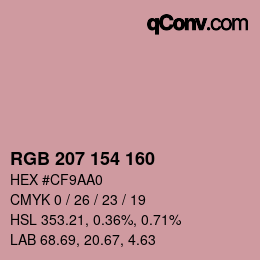 Color code: RGB 207 154 160 | qconv.com