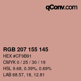 Color code: RGB 207 155 145 | qconv.com