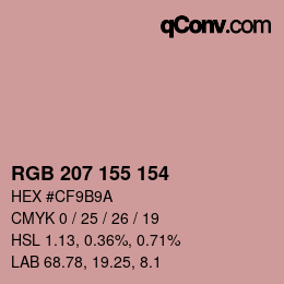 Color code: RGB 207 155 154 | qconv.com