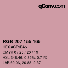 カラーコード: RGB 207 155 165 | qconv.com