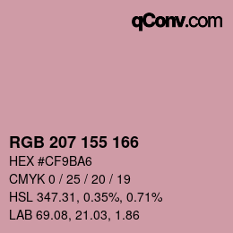 Código de color: RGB 207 155 166 | qconv.com