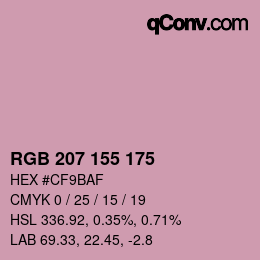 Color code: RGB 207 155 175 | qconv.com