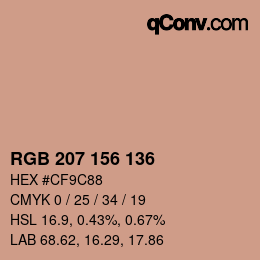 カラーコード: RGB 207 156 136 | qconv.com