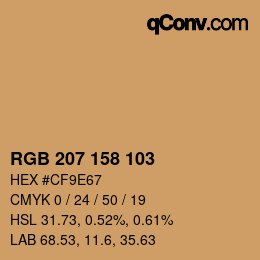 Color code: RGB 207 158 103 | qconv.com