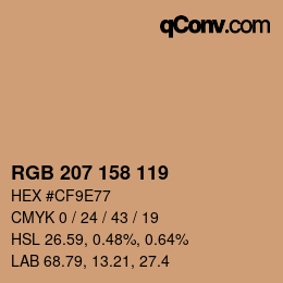 颜色代码: RGB 207 158 119 | qconv.com