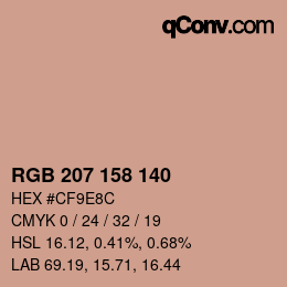 颜色代码: RGB 207 158 140 | qconv.com