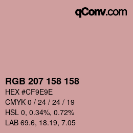 颜色代码: RGB 207 158 158 | qconv.com