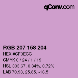 颜色代码: RGB 207 158 204 | qconv.com