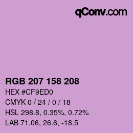 Color code: RGB 207 158 208 | qconv.com