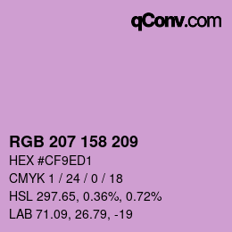 カラーコード: RGB 207 158 209 | qconv.com