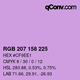 颜色代码: RGB 207 158 225 | qconv.com
