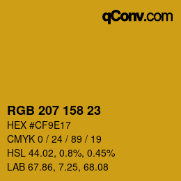 颜色代码: RGB 207 158 23 | qconv.com