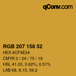 カラーコード: RGB 207 158 52 | qconv.com