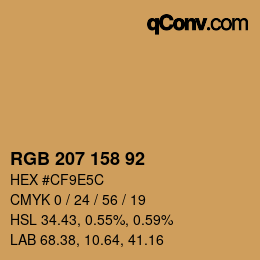 カラーコード: RGB 207 158 92 | qconv.com