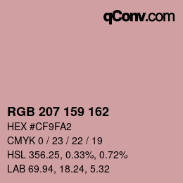 カラーコード: RGB 207 159 162 | qconv.com